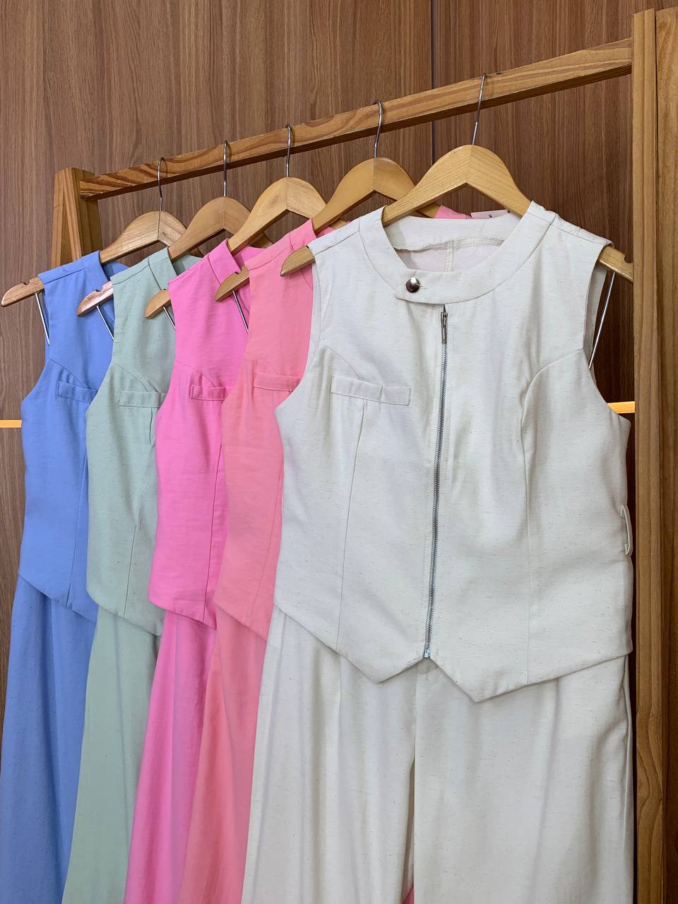 (M.A) CONJUNTO CALÇA PANTALONA + BLUSA ZIPER