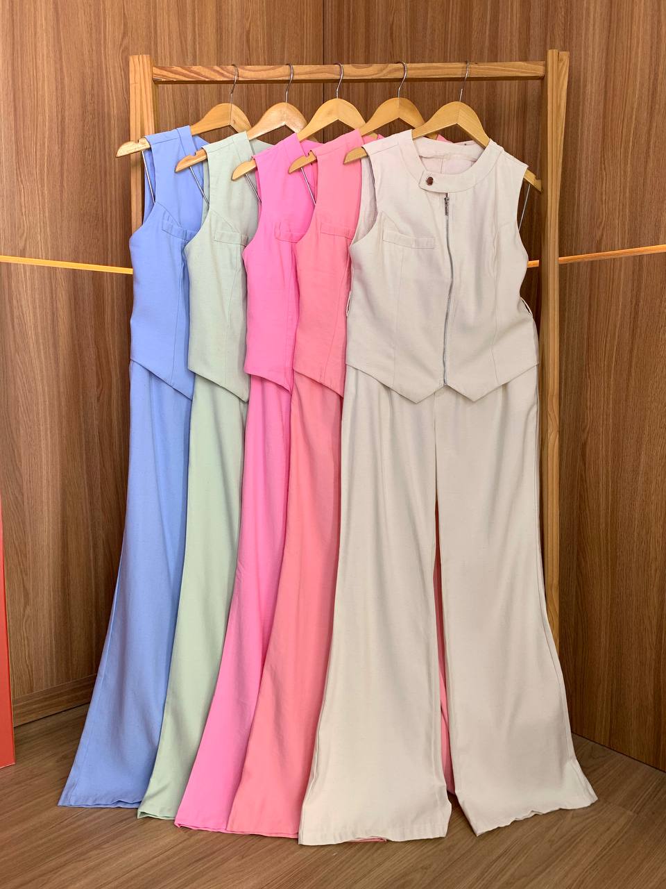 (M.A) CONJUNTO CALÇA PANTALONA + BLUSA ZIPER