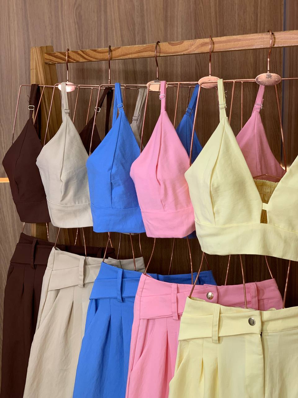 (LFC) CONJUNTO CALÇA +  TOP ALÇA DECOTE V