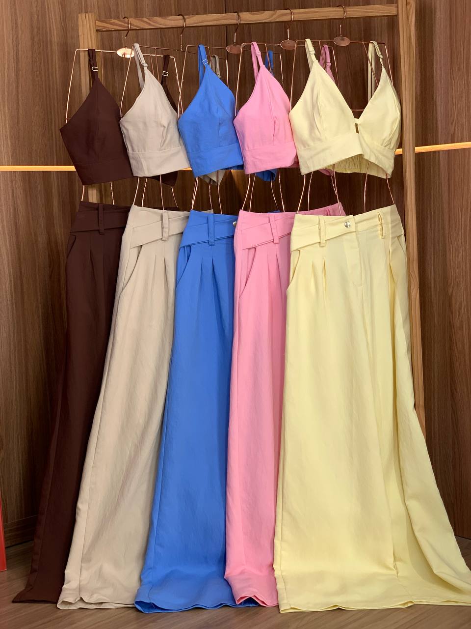 (LFC) CONJUNTO CALÇA +  TOP ALÇA DECOTE V