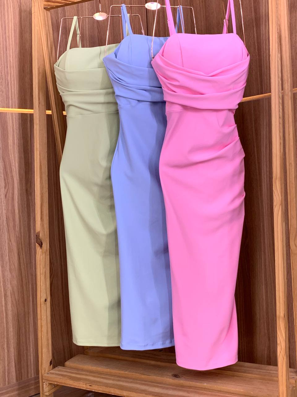 (MTY) VESTIDO  LONGUETE ALÇA DECOTE RETO