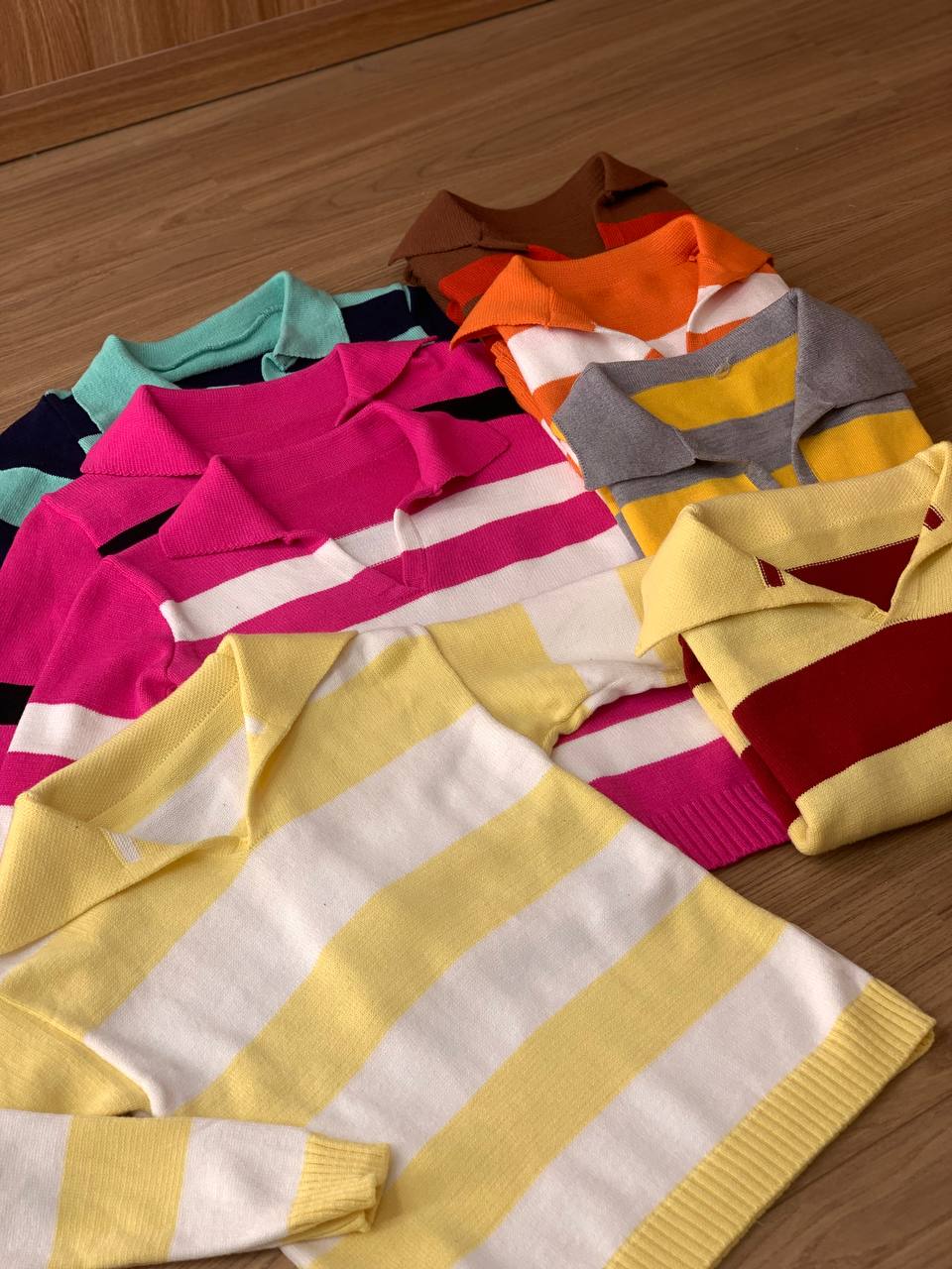 (KSM) CASACO TRICOT LISTRADO
