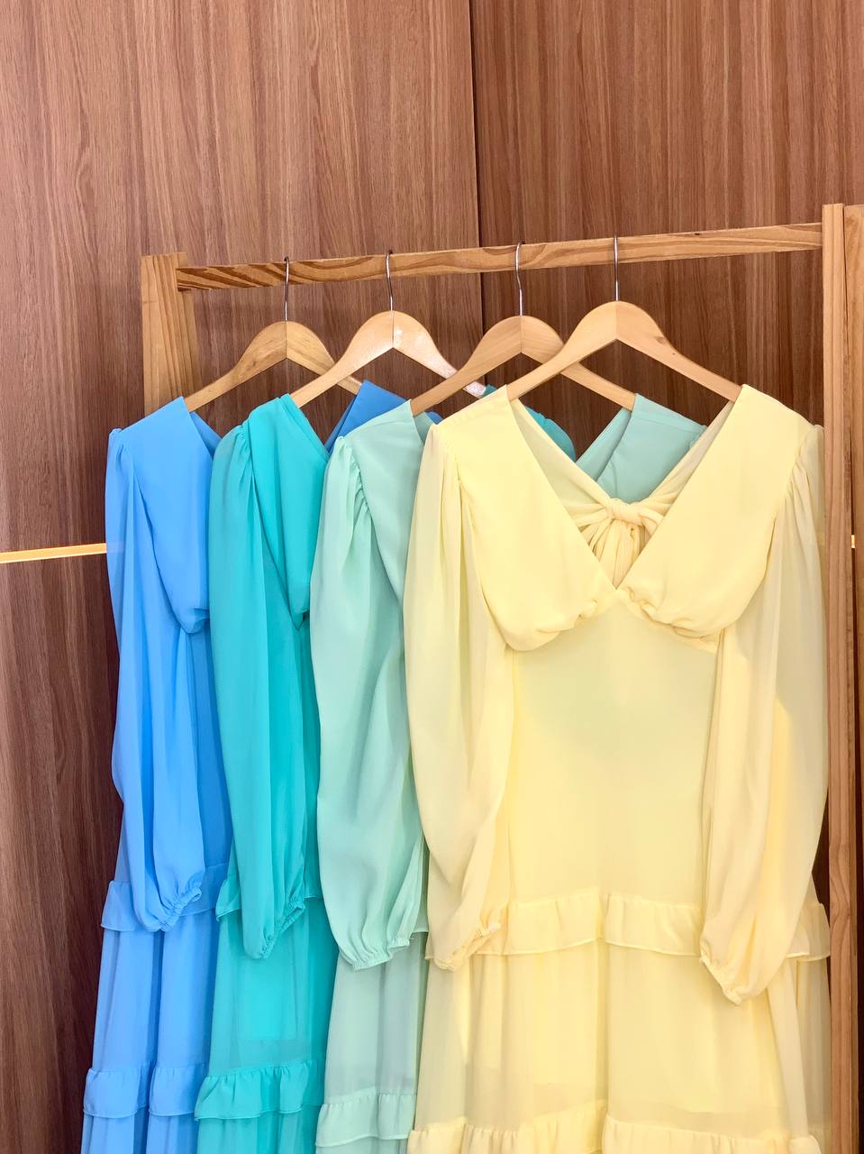 (SPR) VESTIDO MANGA LONGA VAZADO DET BABADOS