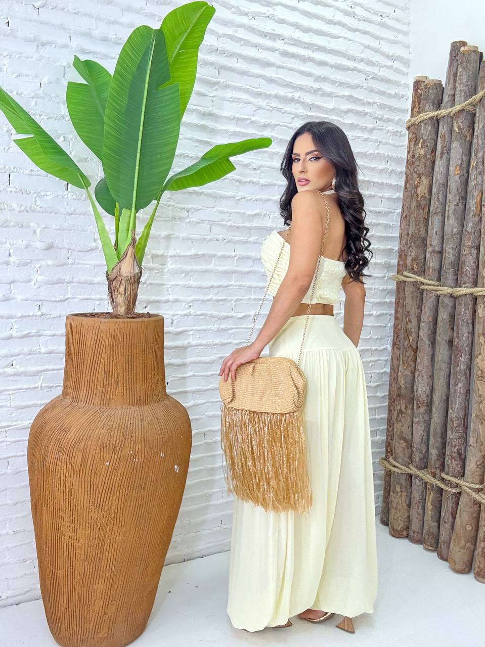 (TCT) CONJUNTO CALÇA BALLON +CROPPED DETALHADO