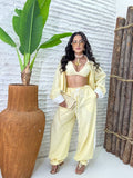 (ONS) TRIJUNTO CALÇA BOTOES LATERAL + TOP + CAMISA
