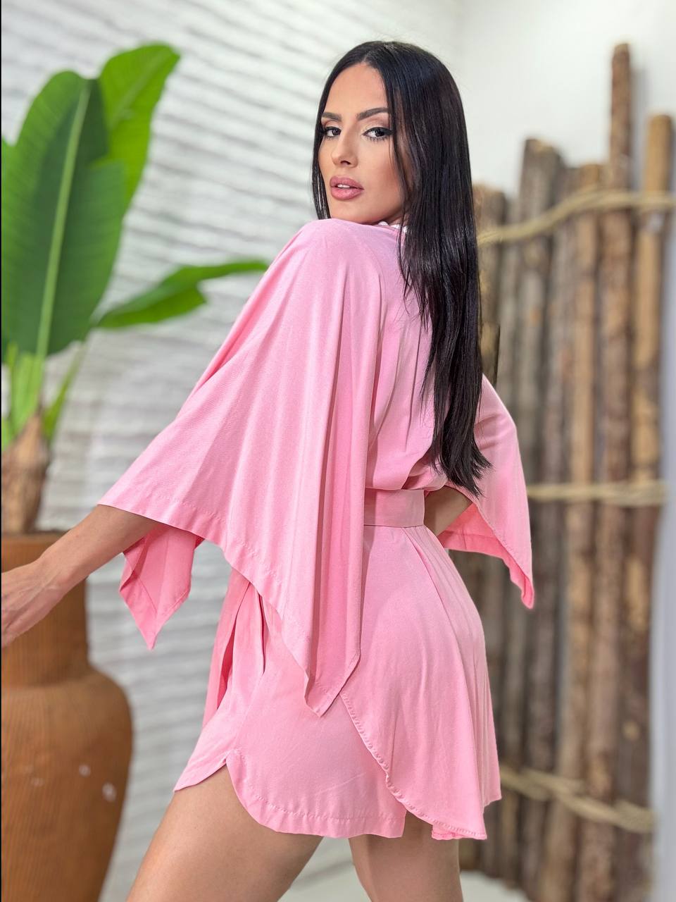 (J7M) CONJUNTO SHORT + KIMONO