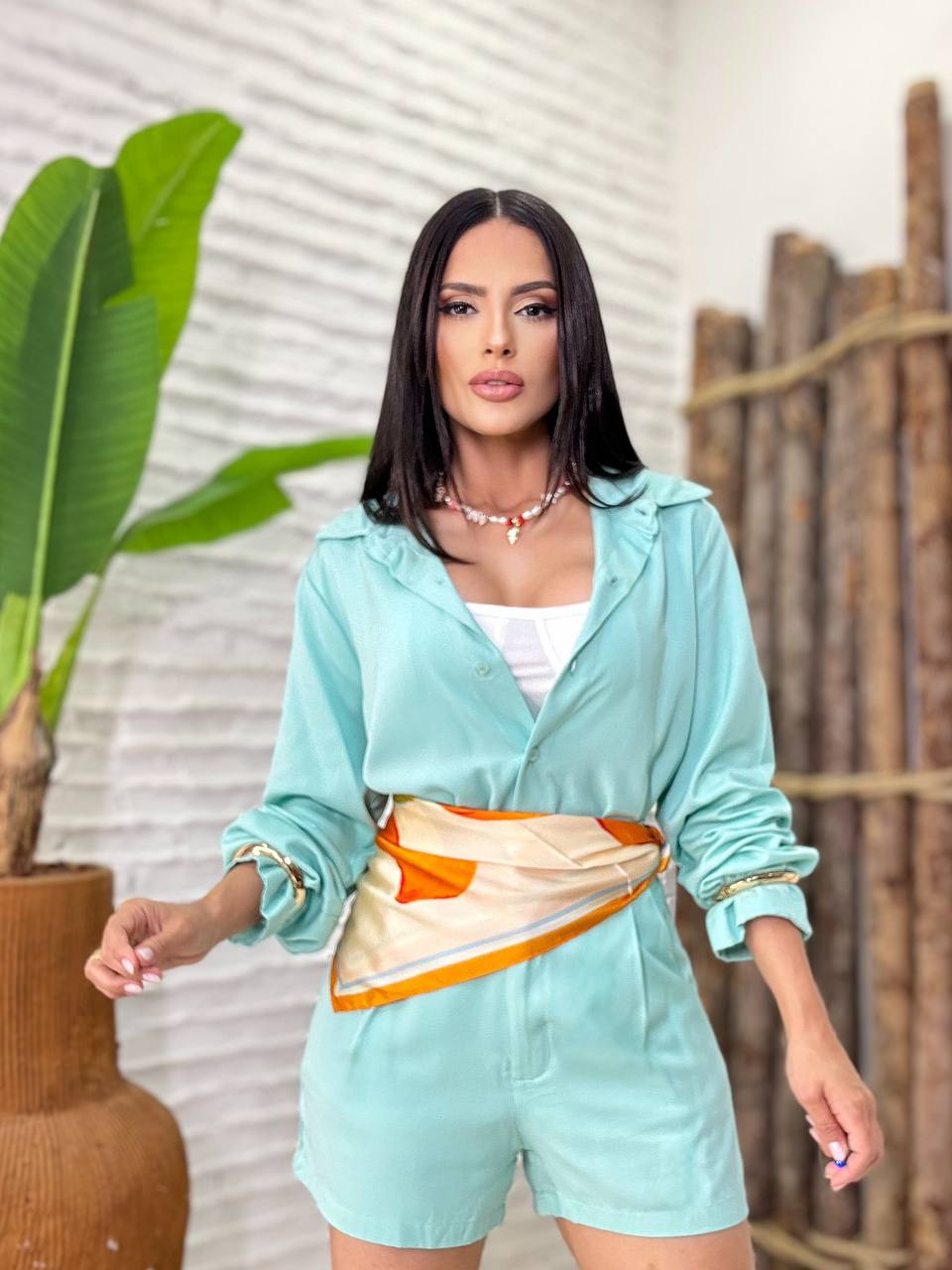 (BYM) CONJUNTO SHORT + CAMISA