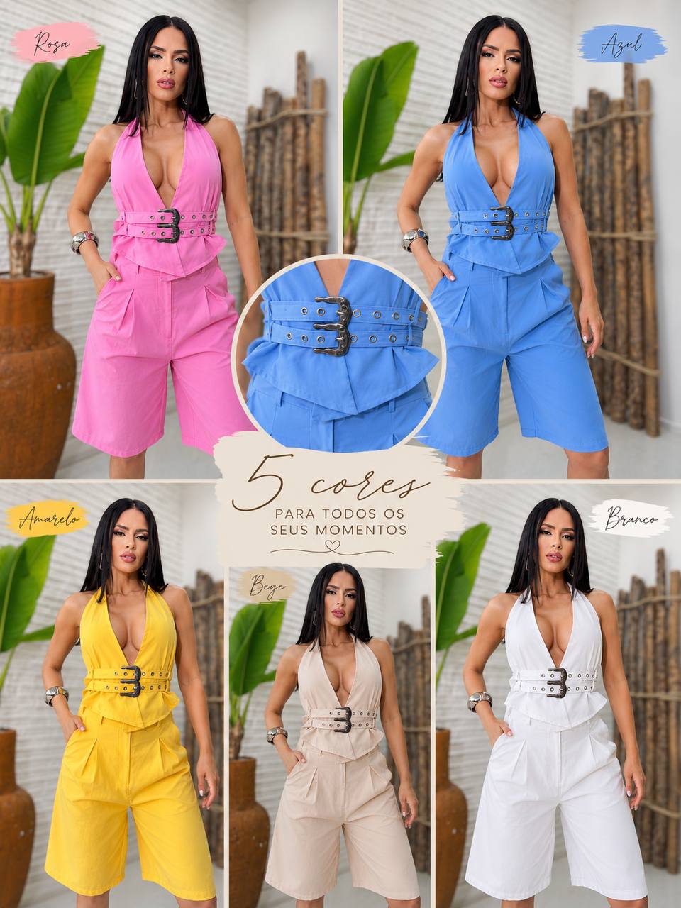 (ONS) CONJUNTO BERMUDA + CROPPED FRENTE UNICA DET. 2 CINTOS