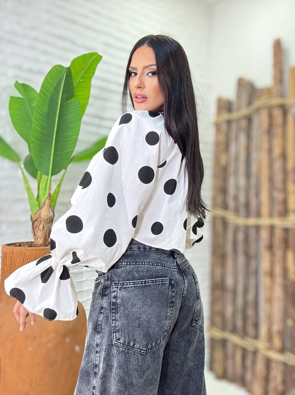 (K.T) CROPPED MANGA LONGA  ELASTEC PUNHO