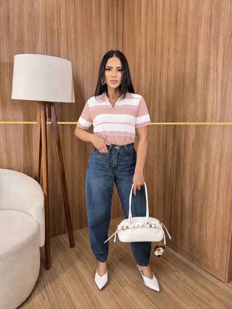 (CHP)  BLUSA POLO TRICO LISTRAS