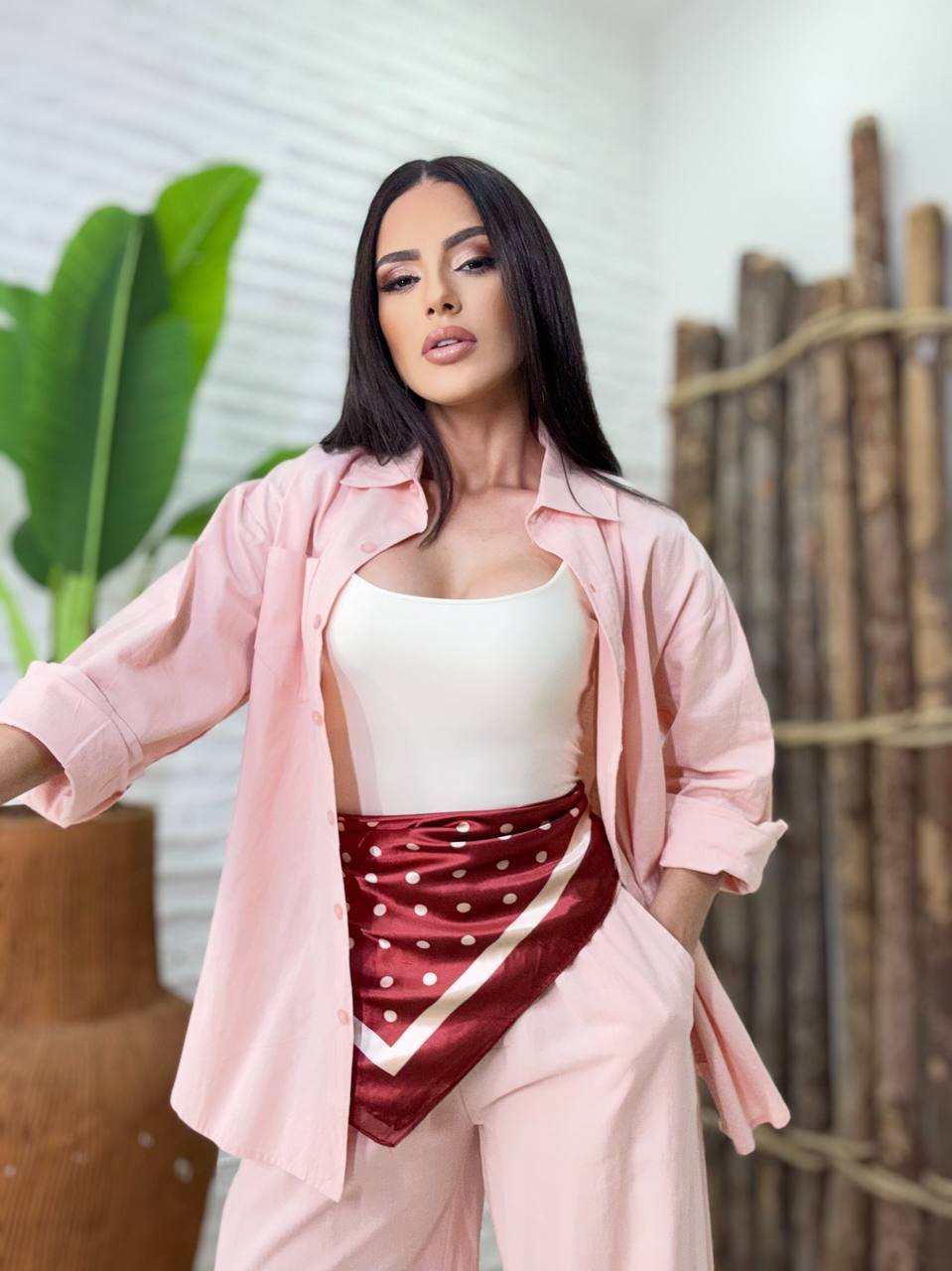 (DSF) CONJUNTO CALÇA +CAMISARIA MANGA LONGA